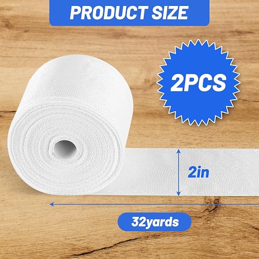 Fiberglass Cloth Tape, 6 oz, 2" Wide by 65.6 yd, 197FT Non Adhesive Woven Fiberglass Insulation Tape Fiberglass Fabric Roll for Repair Reinforced , Joint, Seams, Molding