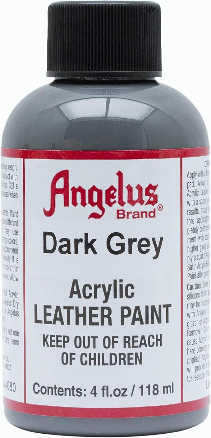 Angelus Acrylic Leather Paint, 4 Fl Oz (Pack of 1), Dark Grey