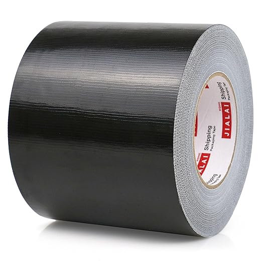 JIALAI HOME Wide Duct Tape, Industrial Grade Black Wide Tape 5 inches x 55 Yards (164 ft), 9 Mil Heavy-Duty, Waterproof, Strong, Flexible, No Residue, UV Resistant for Crafts & Home Improvement