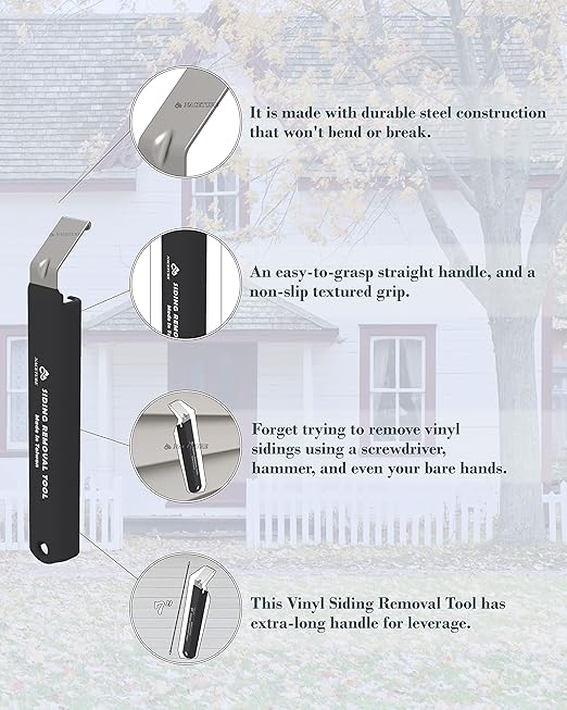 NACETURE Vinyl Siding Removal Tool 2 Pack – 7 Inch Heavy Duty Steel Hand Tool for House Siding Installation and Repair