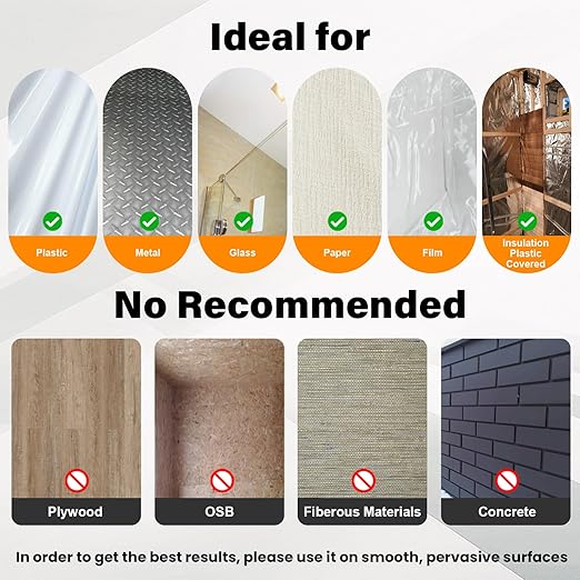 Vapor Barrier Tape, High-Adhesion Waterproof Seam Tape, Insulation Tape 3" Wide x 180' Long, PE Seal Tape 9 mm, for Crawlspaces Barriers Seal and Seam Insulation Repairs & Plastic Liners,12 Roll