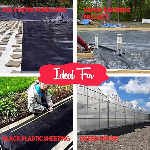 Black Seal Tape, 4" x 100' Vapor Barrier Tape Polyethylene Sealing Moisture Barrier Seam, Black Vinyl Tape for Crawlspaces, Repair, Underlayment Seams, Metal Building Seams