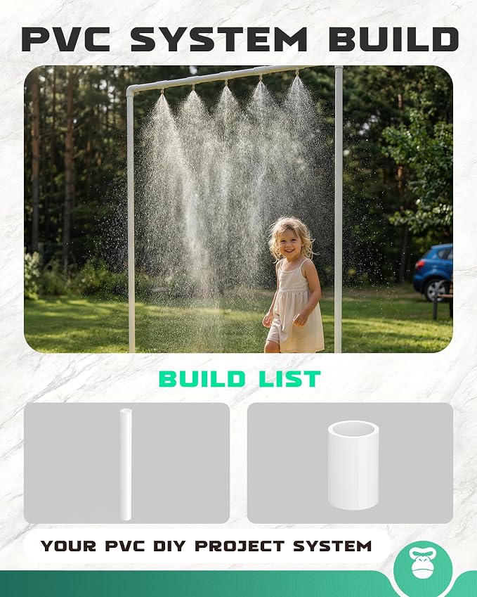 2 Inch PVC Pipe Coupling, White,10 Pack | Fits 2.375 Inch OD Pipe, SCH40 Socket x Socket Coupler with Center Stop for Sprinkler Repair and DIY Projects