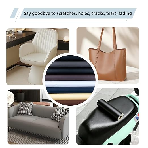 HGUAN Leather Repair Patch, 16X54 Inch Self Adhesive Leather Repair, Large Vinyl Patch Tape for Couches, Furniture, Car Seats, Cabinets, Office Chairs (Grey-Fine Grained)