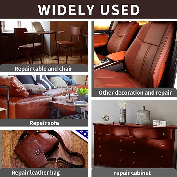 Lifeshoon Leather Repair Patch, Self Adhesive Leather Repair, Large Vinyl Patch Tape for Couches, Furniture, Car Seats, Cabinets, Wall, Handbags （Light Brown, 3.5X79 Inch）