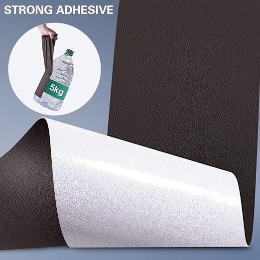 Self Adhesive Leather Repair Patch Kit, 31.4 in x 16 in Large Vinyl Leather Repair Tape for Furniture, Car Seat, Couch, Sofa, Chair Brownish Black