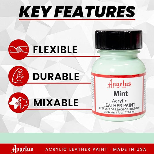 Angelus Acrylic Leather Paint, Mint, 1 oz.