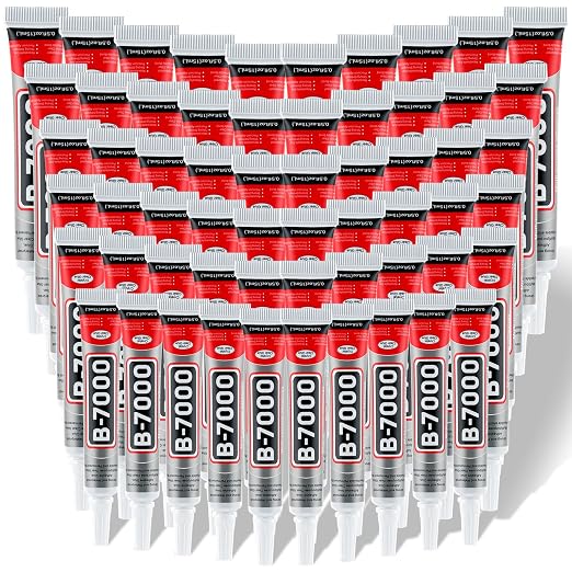 60 Tube B-7000 Glue 15Ml/0.5 fl oz- Strong Transparent Rhinestone Glue with Precision Tip, Waterproof, Flexible, Bulk B7000 Glues Paste Adhesive for DIY Craft Jewelry Making Shoes Phone Repair