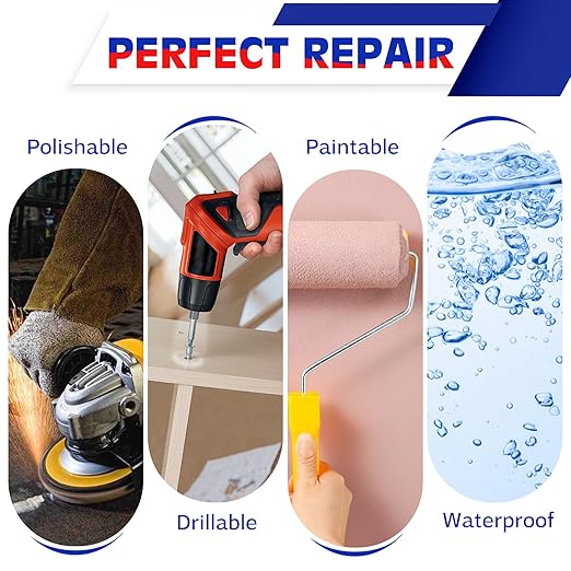 Epoxy Putty - 8oz/227g AB Epoxy Putty for Underwater, Multi-Purpose Pool Puty Filler - Fast Repair Sculpt Clay Fix Cracks Leaks for Bonding Wood, Metal, Tile, Concrete, Ceramic(White)