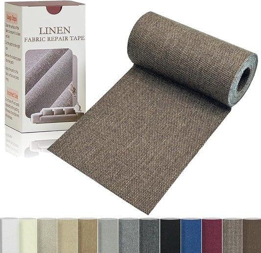 Gheeidau Linen Repair Tape 4x70 Inch Self-Adhesive Couch Patch Repair Fabric Patch for Furniture,Sofas,Cushion,Chairs,Bags,Linen Goods(Coffee)