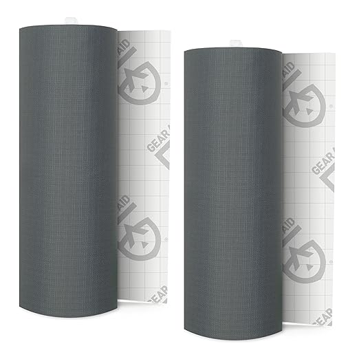 GEAR AID Tenacious Tape 3” x 20” Fabric and Vinyl Gear Repair Tape, Fix Holes and Rips in Puffy Jackets, Rain Gear, Tents, Sleeping Bags and Outdoor Equipment, Gray, 2 Rolls