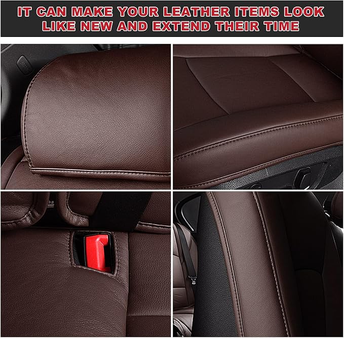 2 PCS Leather Repair Patch Tape, 4 x 8 Inch Self-Adhesive PU Vinyl Repair Patch Kit, Universal Waterproof DIY Leather Repair Tape for Car Seat Furniture Couch Chair (Dark Brown)