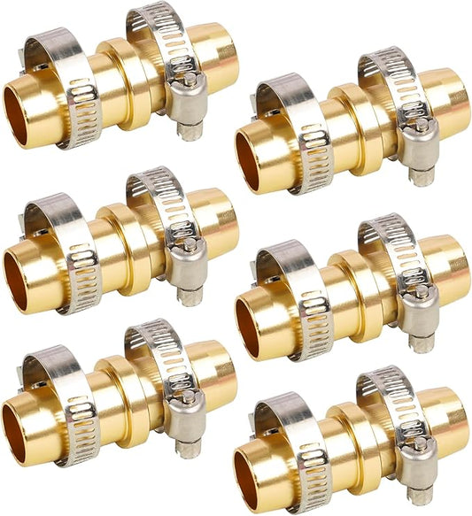 Hourleey 6 Pack Garden Hose Repair Kit, Hose Connector Repair Mender Kit with Stainless Clamp, Fits 3/4"-5/8" Water Hose Repair Fittings
