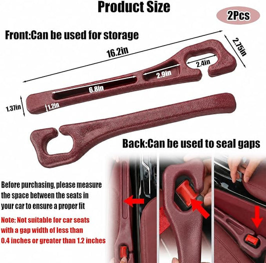 2PCS Car Seat Gap Filler, PU Leather Seat Gap Filler Strip, Anti-Drop Car Seat Gap Plug Catcher, Car Gap Seat Filler Between Seats for Cars SUVs Trucks (Red)