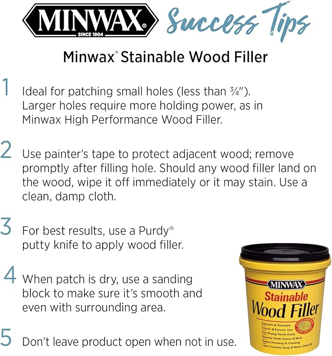 Minwax 42851000 Stainable Wood Filler, 1 oz, Natural