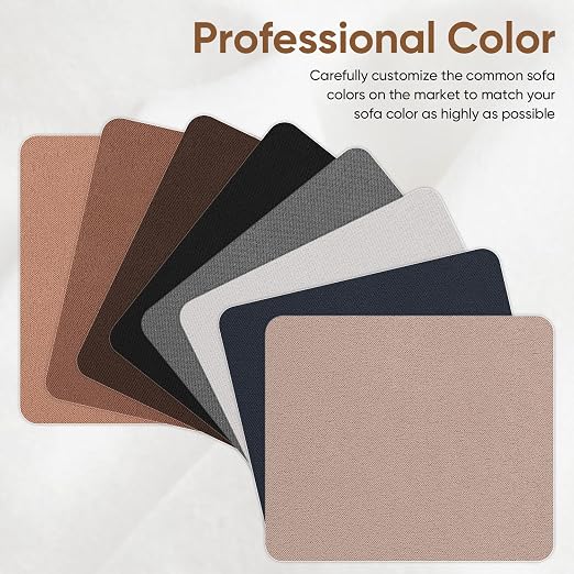 Suede Couch Patch Repair Fabric,6-Piece Self-Adhesive Microfiber Patches，Quick Fix Sofa Chair Car Seat,Furniture,Upholstery Repair Kit. (Beige)