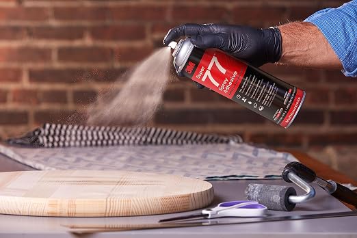 3M Super 77 Multipurpose Permanent Spray Adhesive Glue, Paper, Cardboard, Fabric, Plastic, Metal, Wood, Net Wt 16.75 oz