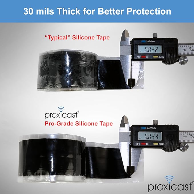 Proxicast Pro-Grade Extra Strong 30mil Weatherproof Self-Fusing Silicone Rubber Sealing Tape For Outdoor Antenna Coax & Electrical Cables, Hose/Pipe Leaks & Emergency Repairs (1.5" x 15' roll) - Green