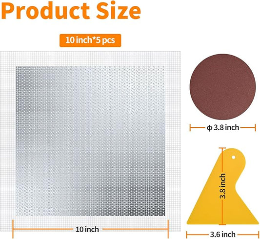 Wall Patch Drywall Repair Kit, 10 x 10 Inch, Self-Adhesive Mesh Patch, Permanently Repairs Damaged Large Walls Hole and Ceilings