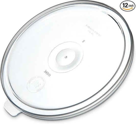 Carlisle FoodService Products Replacement Lid Crock Lid for Kitchen, Restaurants, Home, Plastic, 1.2 Quarts, Clear, (Pack of 12)