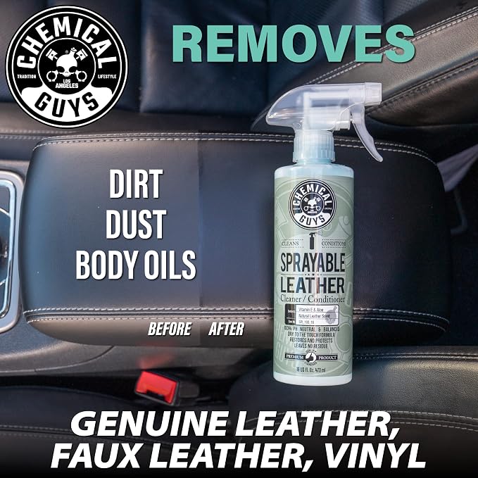 Chemical Guys HOL_113 Leather Lovers Kit for Leather Car Interiors, Furniture, Apparel, Shoes, Sneakers, Boots (Works on Natural, Synthetic, Pleather, Faux Leather and More) (5 Items), 16 oz, Black