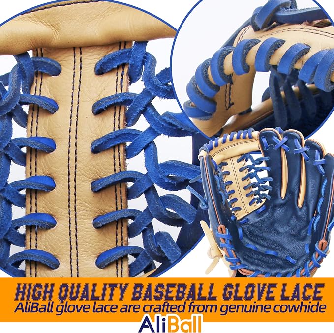 Baseball Glove Lace, 2 Pcs Authentic Cowhide Lace 79 Inch, Perfect Quick Repair Baseball Glove Repair Lacing Kit