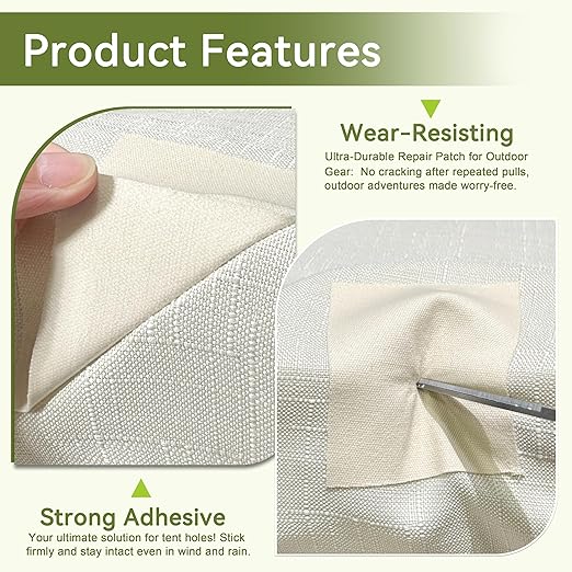 Besezx Canvas Repair Patch,Outdoor Gear Patch, 7.87x5.9 Inches 8PCS,Waterproof Self-Adhesive Fabric Repair Tape for Repairing Boat Covers,Sun Shades,Sofas,Tents,Lounge Chairs,Awnings (Black)