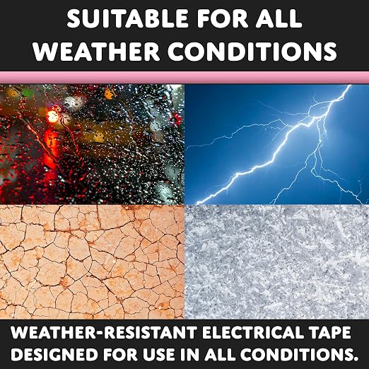 TradeGear Colored Electrical Tape - PVC General Purpose - Waterproof, Flame Retardant, Rubber Based Adhesive, UL Listed - Rated for Max. 600V and 80oC Use – 60’ x 3/4" x 0.07" (1 Pk Pink)