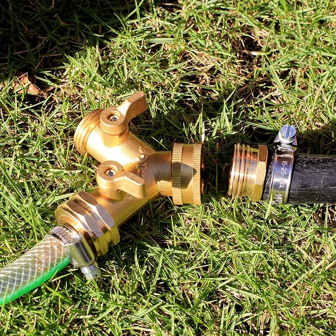 Solid Brass Garden Hose Repair kit Connector with Clamps 5/8" Barb x 3/4" Female,Fit for Garden Hose Fitting,Male and Female Hose Fittings