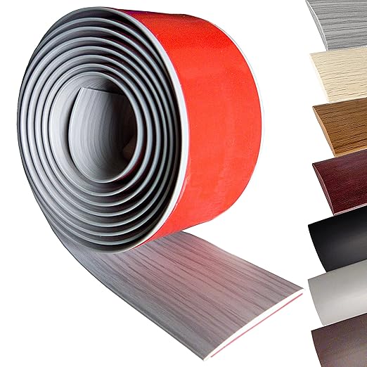 Maxiroc Floor Transition Strip Self-Adhesive Cover Threshold Repair Floor Gap Vinyl Flooring Transitions Laminate Floor Flat Divider Strip Minimalism Oak Wood Grain Design 6.6FT (5cm, Gray)