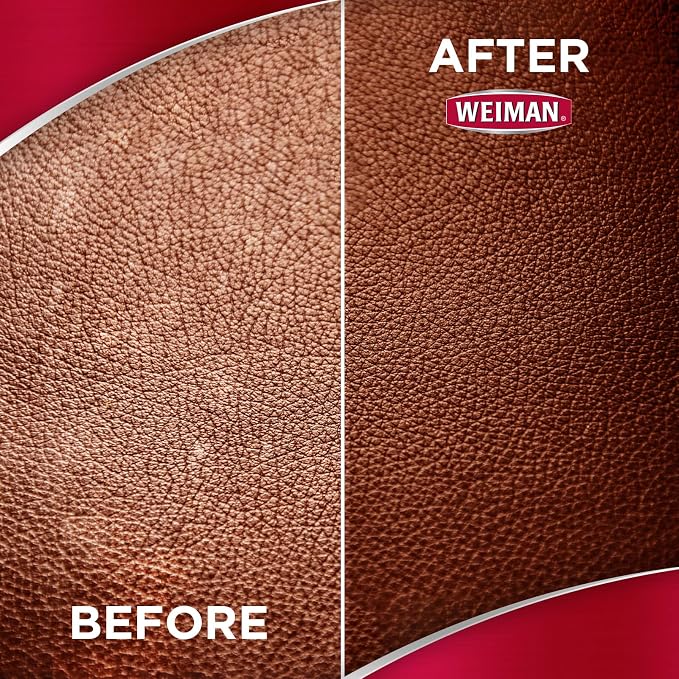 Weiman Leather Cleaner & Conditioner - Cleans, Restores & Protects Leather, UV Protection Prevent Cracking & Fading, For Car Seats, Sofas, Shoes, Bags & All Finished Leather Surfaces, 2 Pack, 60 Wipes