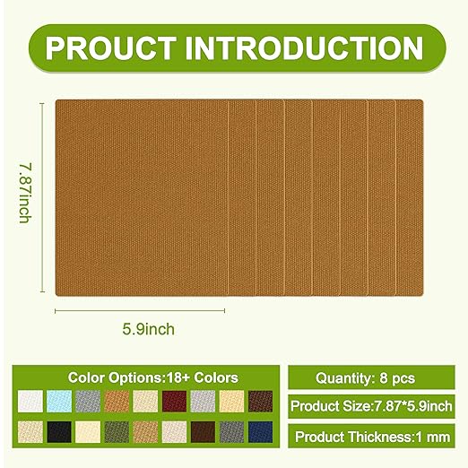 Besezx Canvas Repair Patch,Outdoor Gear Patch, 7.87x5.9 Inches 8PCS,Waterproof Self-Adhesive Fabric Repair Tape for Repairing Boat Covers,Sun Shades,Sofas,Tents,Lounge Chairs,Awnings (Light Brown)