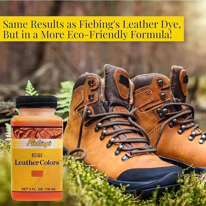 Fiebing's LeatherColors (4 Fl Oz, Beige) - Leather Dye for Natural Leather - Water-Based, Non-Flammable Formula - Permanent & Penetrating Color for Shoes, Boots, Furniture - Safe for Institution Use