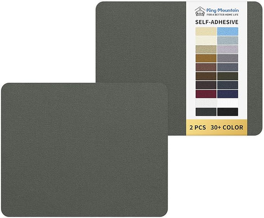 KING MOUNTAIN Canvas Repair Patch 9 x11 Inch 2 Pcs Self-Adhesive Waterproof Fabric Patch for Sofas, Tents, Furniture,Tote Bags, Car Seats (Dark Grey 2.0)