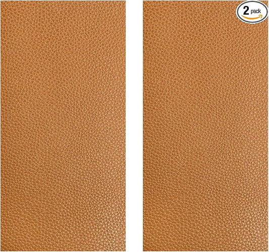 2 PCS Leather Repair Patch Tape, 4 x 8 Inch PU Vinyl Repair Patches for Car Upholstery Seat, Waterproof Self Adhesive Leather Tape Repair Kit for Furniture Couches Chairs (Yellow)