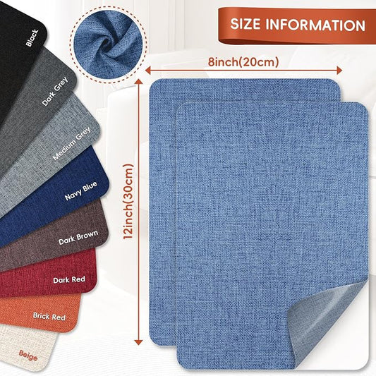 Linen Fabric Repair Tape 2 Pcs 8x12 Inch, Self Adhesive Couch Patch Repair Fabric Tape for Furniture, Linen Patch Kit for Couch, Carpet, Upholstery, Chair, Sofa, Cushion, Bag (Blue)
