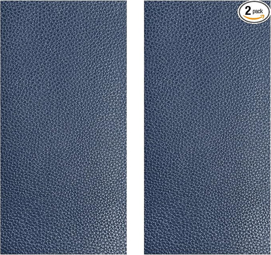 2 PCS Leather Repair Patch Tape, 4 x 8 Inch PU Vinyl Repair Patches for Car Upholstery Seat, Waterproof Self Adhesive Leather Tape Repair Kit for Furniture Couches Chairs (Navy Blue)