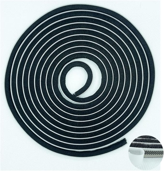 Weather Stripping Brush for Sliding Windows/Doors Frame Side,Pile Self Adhesive Weatherstrip Seal Strip Sealer Draft Stoppers (80ft x11/32 Backing x 11/32 Brush inch, Black)