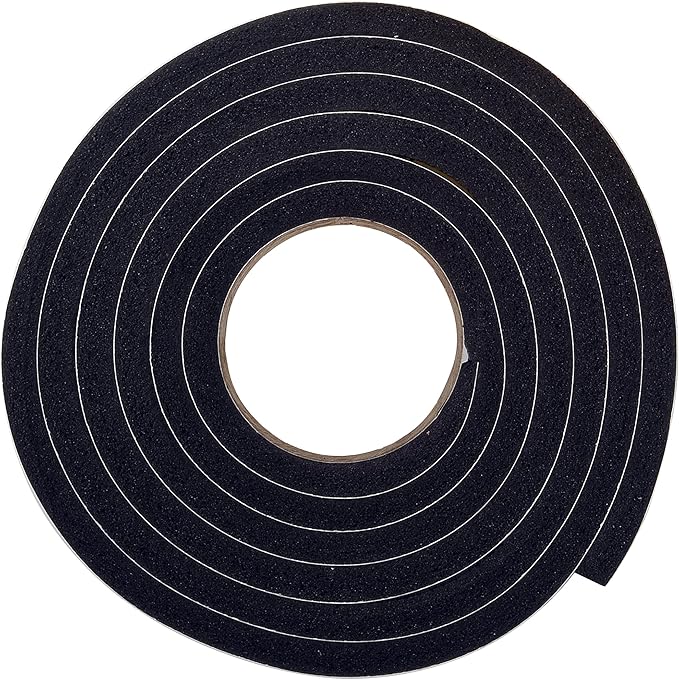 Frost King R738H Self-Stick Foam Rubber Foal Weatherseal, 3/8" W, 7/16" T, 10 ft L, Black