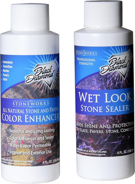 Color Enhancer Sealer for All-Natural Stone and Pavers. Marble, Travertine, Limestone, Granite, Slate, Concrete, Grout, Brick, Block. (Trial/Trial)