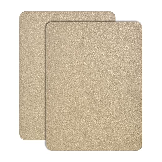 Leather Repair Patch Tape 8×12 inch 2 pcs Furniture Leather Strong Self Adhesive Tape for Sofas Couch Car Seats Cabinets Bags Anti Scratch Patches First Aid Patch Fixing Leather Khaki1.0