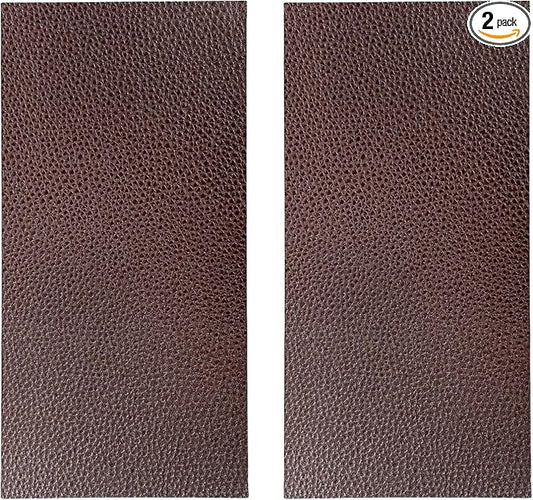 2 PCS Leather Repair Patch Tape, 4 x 8 Inch PU Vinyl Repair Patches for Car Upholstery Seat, Waterproof Self Adhesive Leather Tape Repair Kit for Furniture Couches Chairs (Dark Brown)