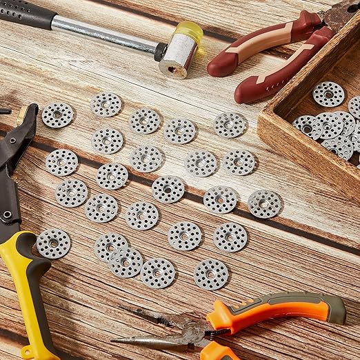 200 Pieces 1 Inch Plaster Washers for Repairing Ceilings Metal Washers for Screws Plaster Repair Rings Buttons for Wall Ceiling Drywall Repair