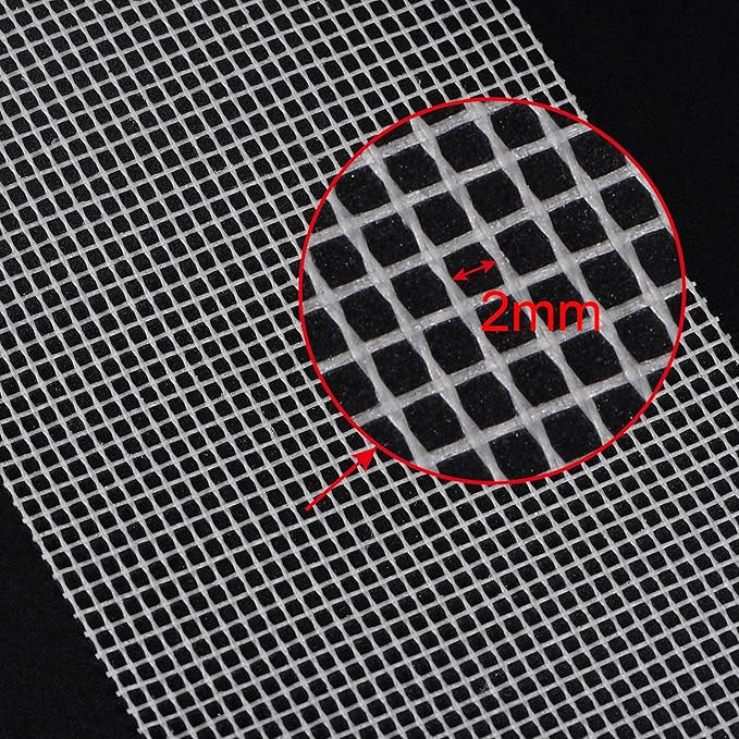 uxcell Drywall Joint Tape Self-Adhesive Fiberglass 3-inch x 98-feet Repair Patch Wall Hole Crack Mesh Size 2mm