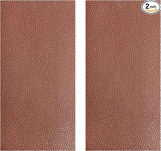 2 PCS Leather Repair Patch Tape, 4 x 8 Inch PU Vinyl Repair Patches for Car Upholstery Seat, Waterproof Self Adhesive Leather Tape Repair Kit for Furniture Couches Chairs (Dark Cooffe)