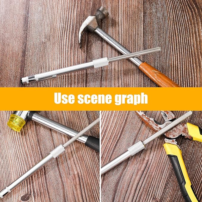 Honoson Diamond Glass File Crystal Repair File Metal Grit Tool Cemented Carbide Metal Grit Tools Crystal Glass Diamond Repair(1 Piece)