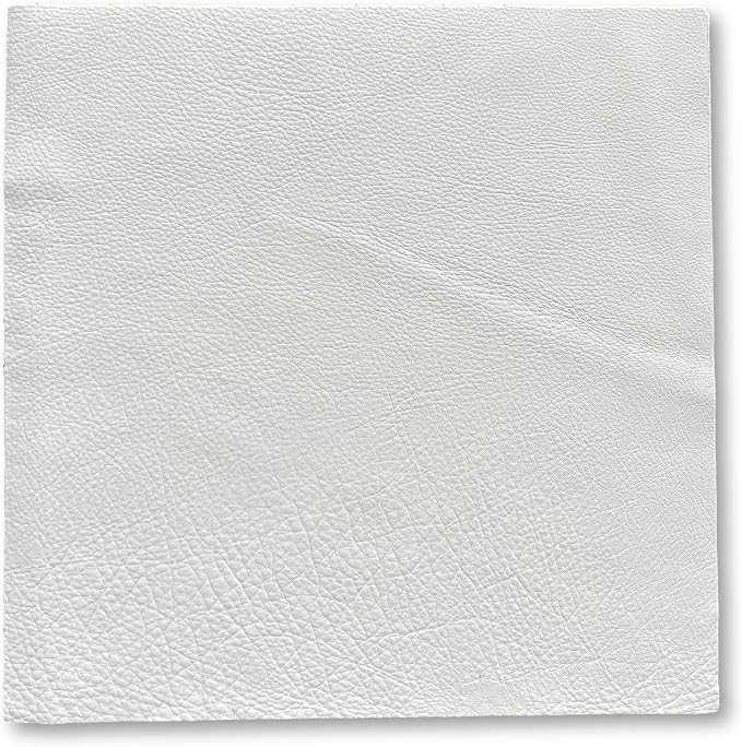 Natural Grain Cow Leathers: 12'' x 12'' Pre-Cut Leather Pieces (White, 5 Pieces)