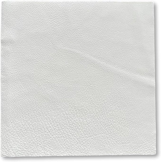 Natural Grain Cow Leathers: 12'' x 12'' Pre-Cut Leather Pieces (White, 5 Pieces)