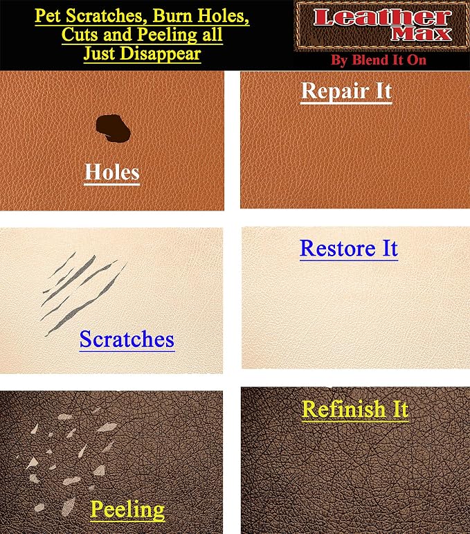 Leather Max Large Project 8 Ounce Jar Refinish For Your Furniture, Jacket, Sofa or Car Seat, Super Easy Instructions, Restore Any Material, Bonded, Pleather, Genuine (Taupe)