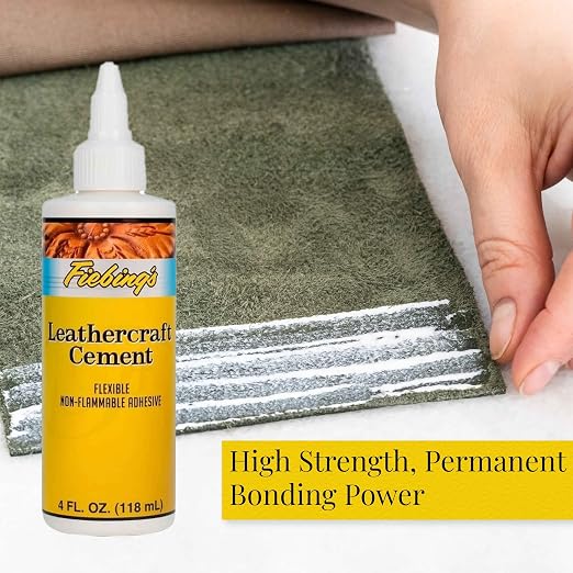 Fiebing's Leathercraft Cement - Leather Glue Adhesive (6 Pack, 4 oz Each) - Quick Drying, High Strength, Flexible, Non-Toxic, Permanent Bonding Leather Repair for Jackets, Shoes, Furniture, Purse